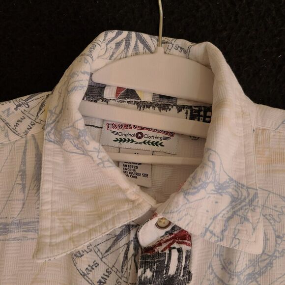 Boca Classics Mens Button Up Shirt Multi-Color Size Medium Cotton Blend - Picture 8 of 14